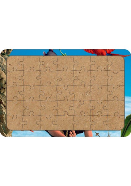 Kaptan ve Hayvanlar 35 Parça Ahşap Çocuk Puzzle Yapboz