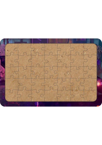 Yarış Arabası 35 Parça Ahşap Çocuk Puzzle Yapboz Model 3