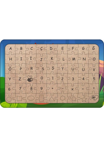 Tilki 54 Parça Ahşap Çocuk Puzzle Yapboz