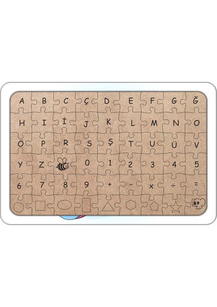 Sevimli Unicorn 54 Parça Ahşap Çocuk Puzzle Yapboz Model 2