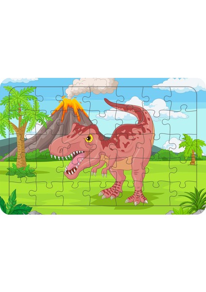 Vahsi Dinozor Tyrannosaurus 35 Parça Ahşap Çocuk Puzzle Yapbo