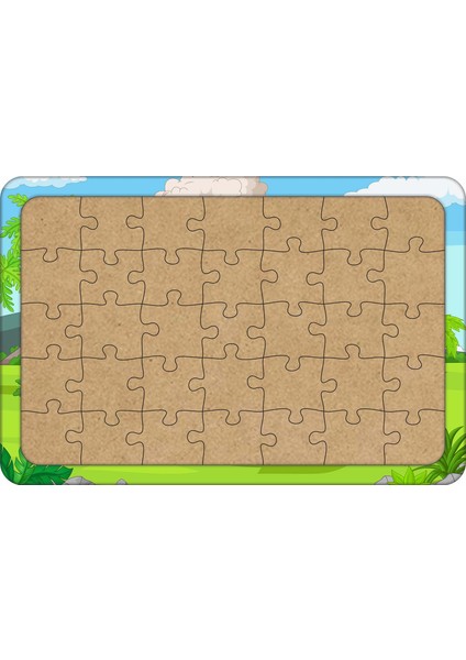 Vahsi Dinozor Tyrannosaurus 35 Parça Ahşap Çocuk Puzzle Yapbo