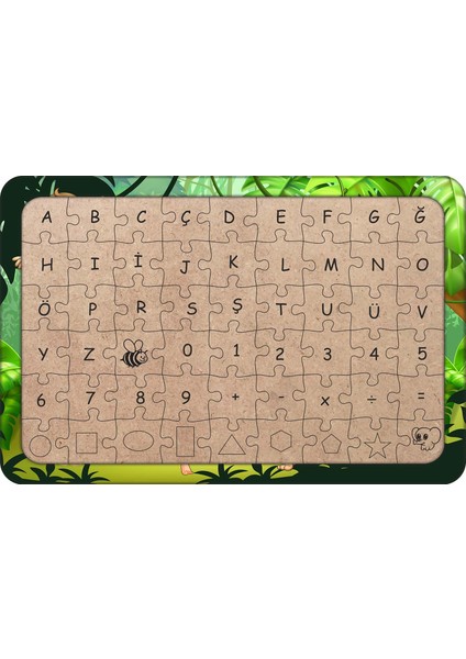 Maymunlar 54 Parça Ahşap Çocuk Puzzle Yapboz