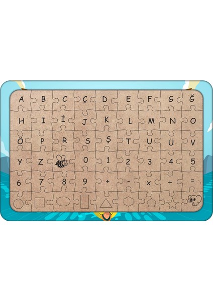 Kartal ve Balık 54 Parça Ahşap Çocuk Puzzle Yapboz