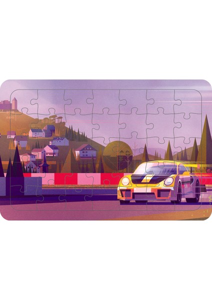 Yarış Arabası 35 Parça Ahşap Çocuk Puzzle Yapboz
