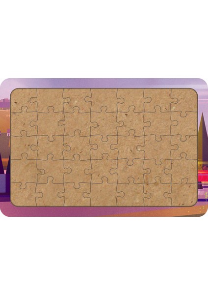 Yarış Arabası 35 Parça Ahşap Çocuk Puzzle Yapboz