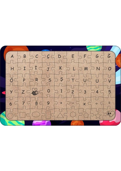 Uzaydaki Savaşcı 54 Parça Ahşap Çocuk Puzzle Yapboz