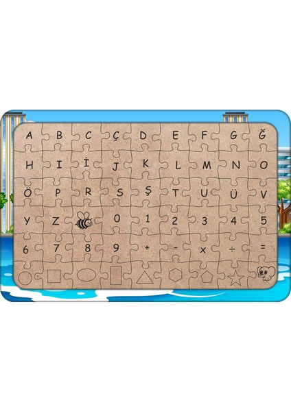 Sürat Teknesi 54 Parça Ahşap Çocuk Puzzle Yapboz Model 2