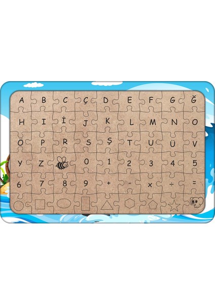 Su Sporları 54 Parça Ahşap Çocuk Puzzle Yapboz