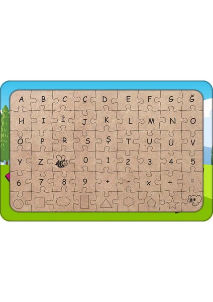 Sayılar 54 Parça Ahşap Çocuk Puzzle Yapboz Model 1