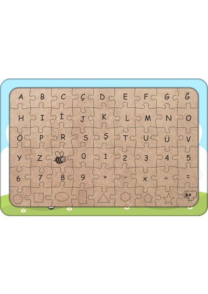 Okula Gidiyoruz 54 Parça Ahşap Çocuk Puzzle Yapboz