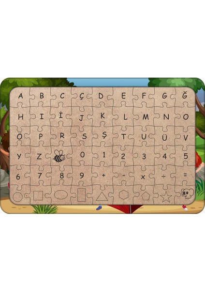 Kampçı Çocuklar 54 Parça Ahşap Çocuk Puzzle Yapboz