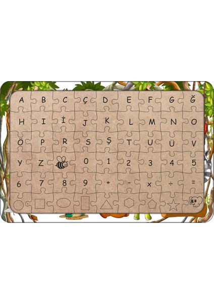 Hayvancıklar 54 Parça Ahşap Çocuk Puzzle Yapboz Model 2