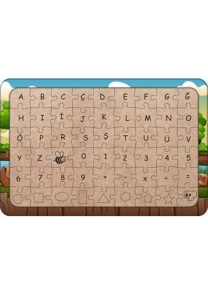 Çocuk ve Köpekleri 54 Parça Ahşap Çocuk Puzzle Yapboz