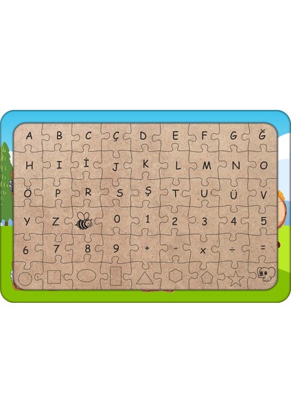 Hayvanlar ve Sayılar 54 Parça Ahşap Çocuk Puzzle Yapboz