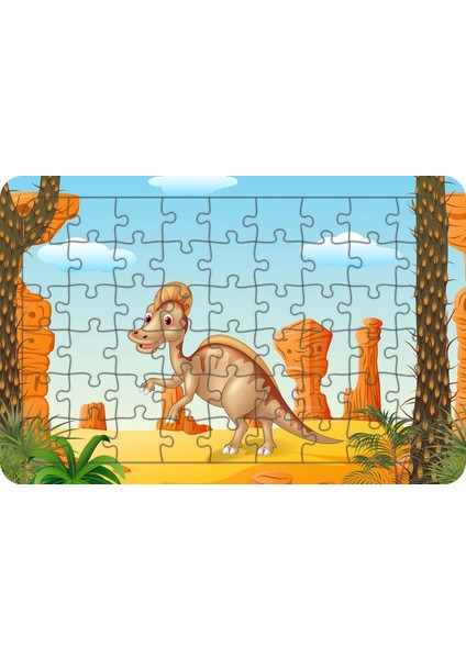 Dinozor Hadrosaur 54 Parça Ahşap Çocuk Puzzle Yapboz