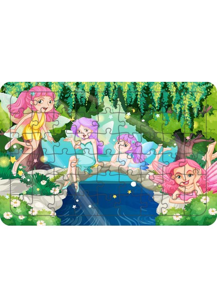 Ağaç Perileri 54 Parça Ahşap Çocuk Puzzle Yapboz Model 2