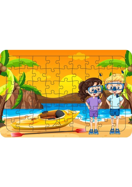 Kano Gezisi 54 Parça Ahşap Çocuk Puzzle Yapboz