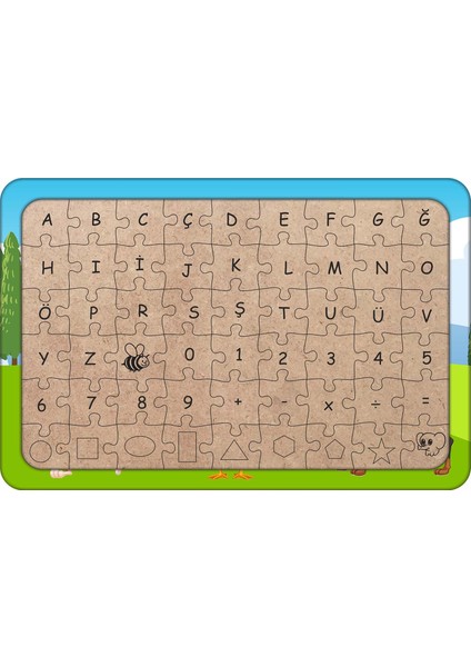 Hayvancıklar 54 Parça Ahşap Çocuk Puzzle Yapboz Model 3