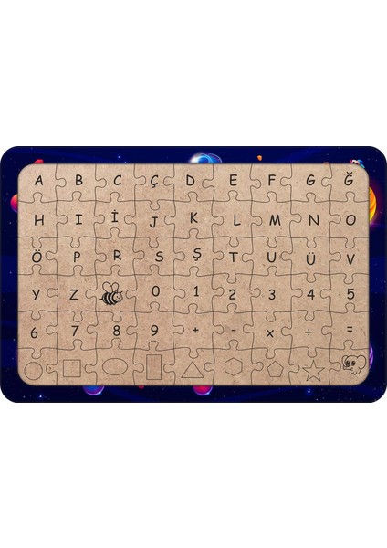 Galaksi 54 Parça Ahşap Çocuk Puzzle Yapboz Model 8