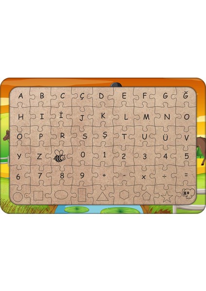 Binicilik Okulu 54 Parça Ahşap Çocuk Puzzle Yapboz