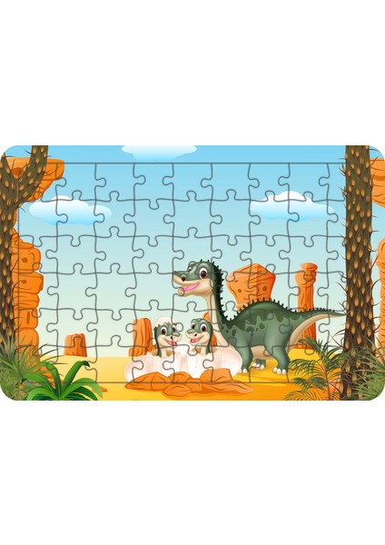Anne Vebebekdinozorlar 54 Parça Ahşap Çocuk Puzzle Yapboz Mod