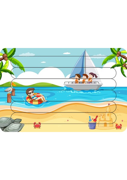 Tekne Tatili Çubuk Ahşap Çocuk Puzzle Yapboz