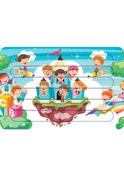 Okuyan Çocuklar Çubuk Ahşap Çocuk Puzzle Yapboz