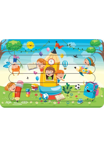 Kalem Ev Çubuk Ahşap Çocuk Puzzle Yapboz