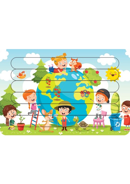 Dünya ve Çocuklar Çubuk Ahşap Çocuk Puzzle Yapboz