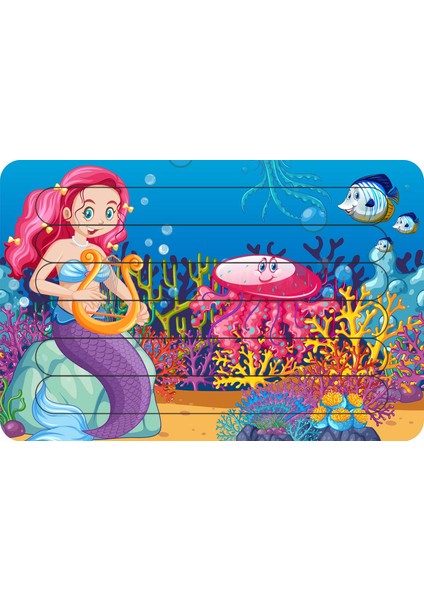 Deniz Kızı Çubuk Ahşap Çocuk Puzzle Yapboz Model 2