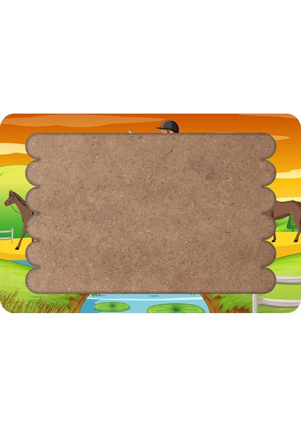 Binicilik Okulu Çubuk Ahşap Çocuk Puzzle Yapboz