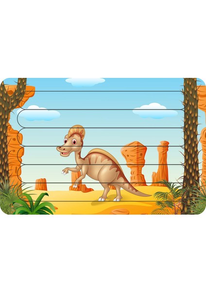 Dinozor Hadrosaur Çubuk Ahşap Çocuk Puzzle Yapboz