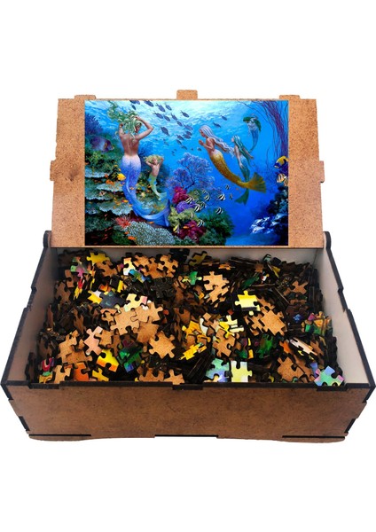 Balık Pisces Burç 1000 Parça Ahşap Puzzle Yapboz