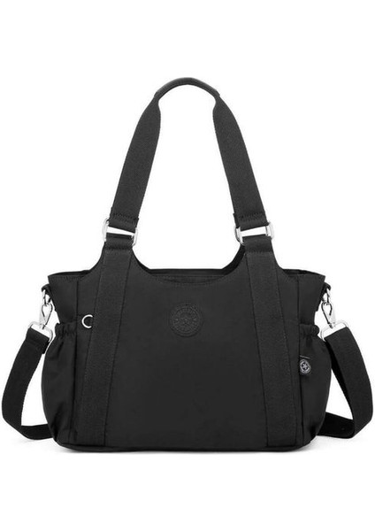 Krinkıl Siyah Kumaş Kadın Omuz Çantası SMB1163