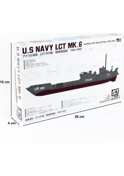 SE73518 1/350 Ölçek, U.S NAVY LCT Mk. 6-501 class (1943-1945) Çıkartma Gemisi, Plastik Model kiti indirimleri