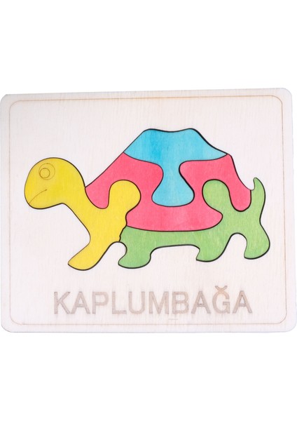 Ahşap Kaplumbağa Figürlü 4 Parça Puzzle
