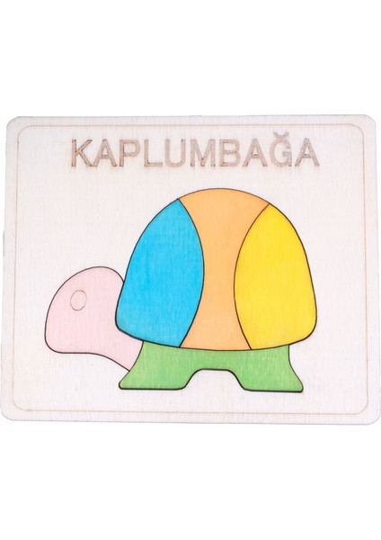 Ahşap Kaplumbağa Figürlü 5 Parça Puzzle