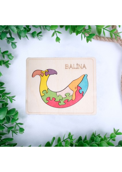 Ahşap Balina Figürlü Puzzle