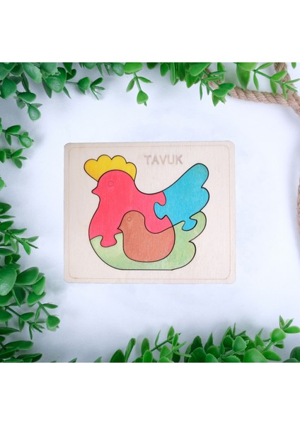 Ahşap Tavuk Figürlü Puzzle
