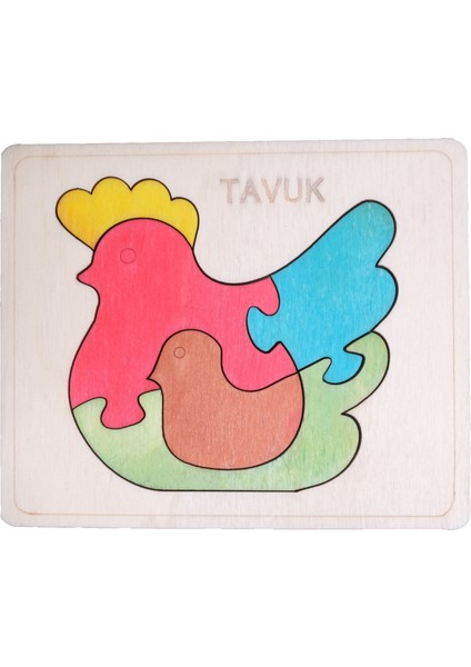 Ahşap Tavuk Figürlü Puzzle