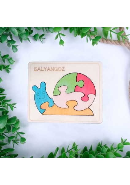 Ahşap Salyangoz Figürlü Puzzle