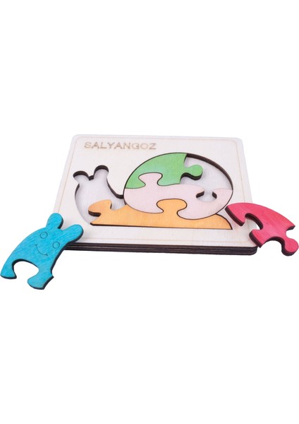 Ahşap Salyangoz Figürlü Puzzle