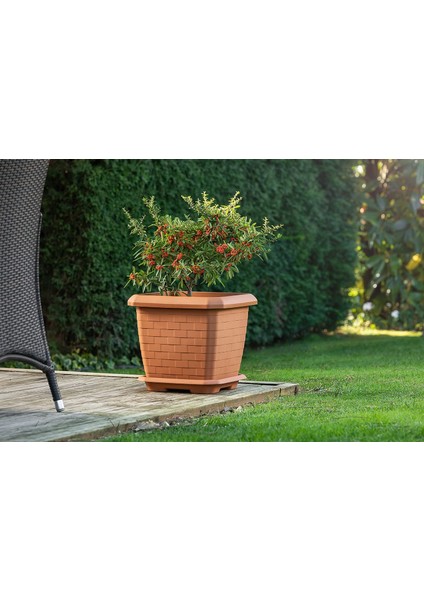 HK05 Hisar Kare Saksı No:5 Tabaklı 53,4 Cm, 74,3 Litre Antrasit