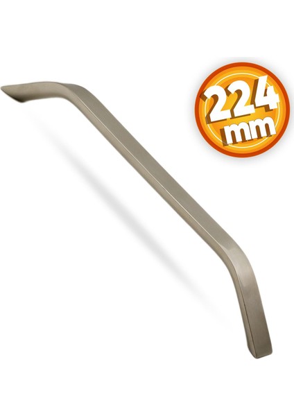 Mobilya Dolap Kapak Çekmece Kulpu Kulbu 224 mm Inox Metal Kulp