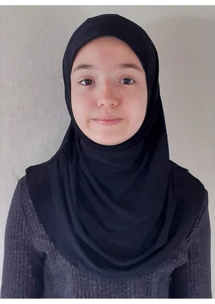 ALLURİNG Çocuk Pratik Eşarp Başörtüsü-Siyah