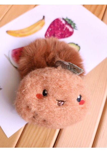 Büyük Boy Meyve Figürlü Peluş Tüylü Bağlama Tokası