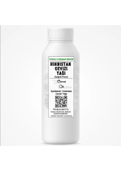 Coconut Oil Hindistan Cevizi Yağı 1000ML