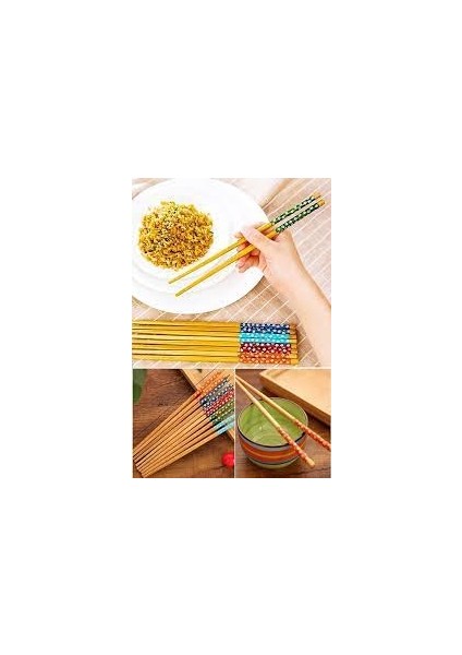 5 Çift Desenli Yıkanabilir Kore Çin Bambu Chopsticks Yemek Çubuğu | Desenli Bambu Chopstick fiyatları