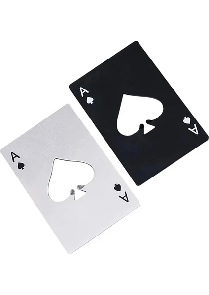 2 Adet Poker Kart Paslanmaz Çelik Şişe Açacağı